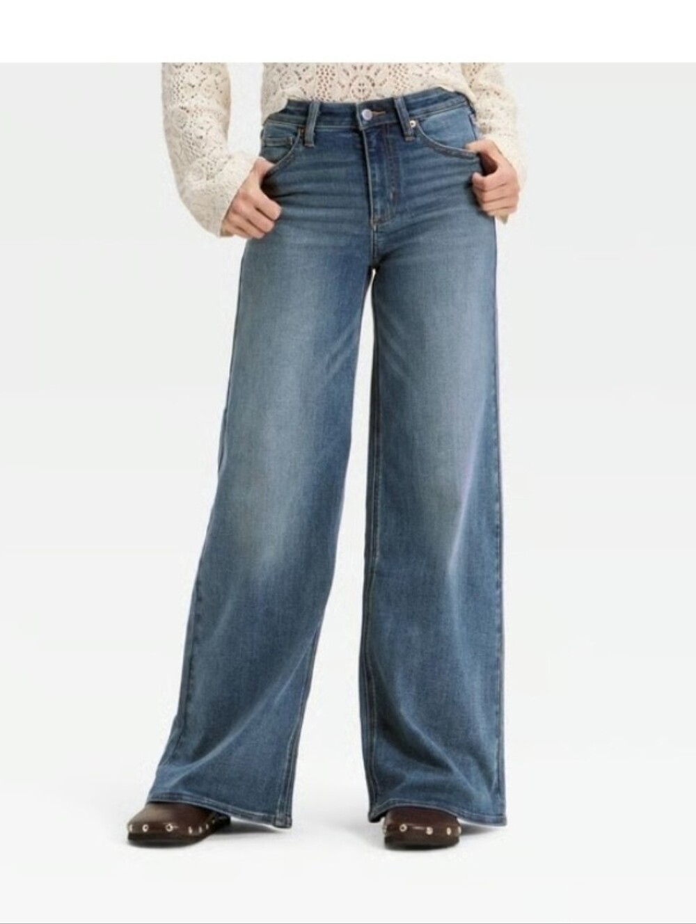 Universal Thread Women's High-Rise Wide Leg Jeans Vintage Medium Wash Size 8
